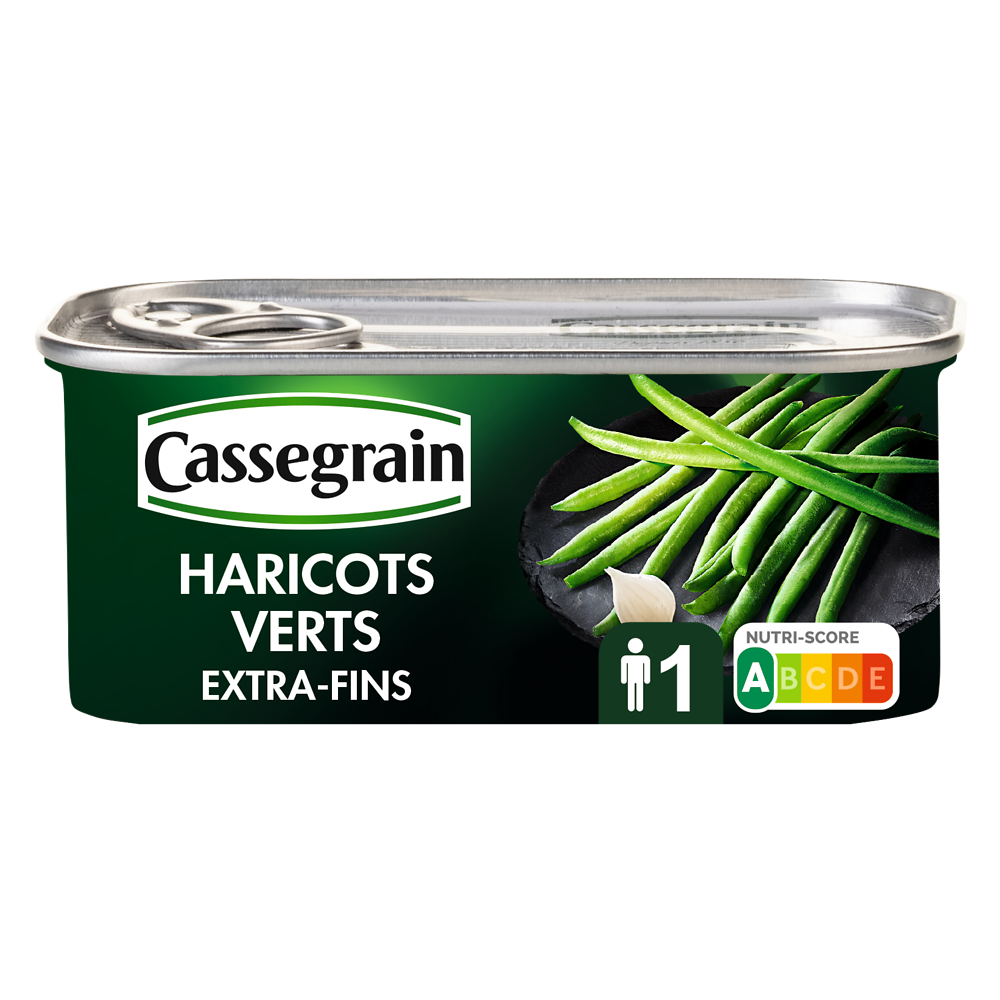 Haricots verts extra fins CASSEGRAIN - Boîte 110g net égoutté