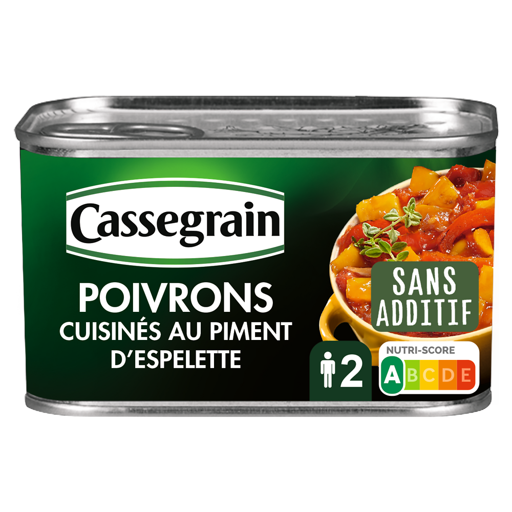 Poivrons cuisinés au piment d'Espelette CASSEGRAIN - Boîte 375g