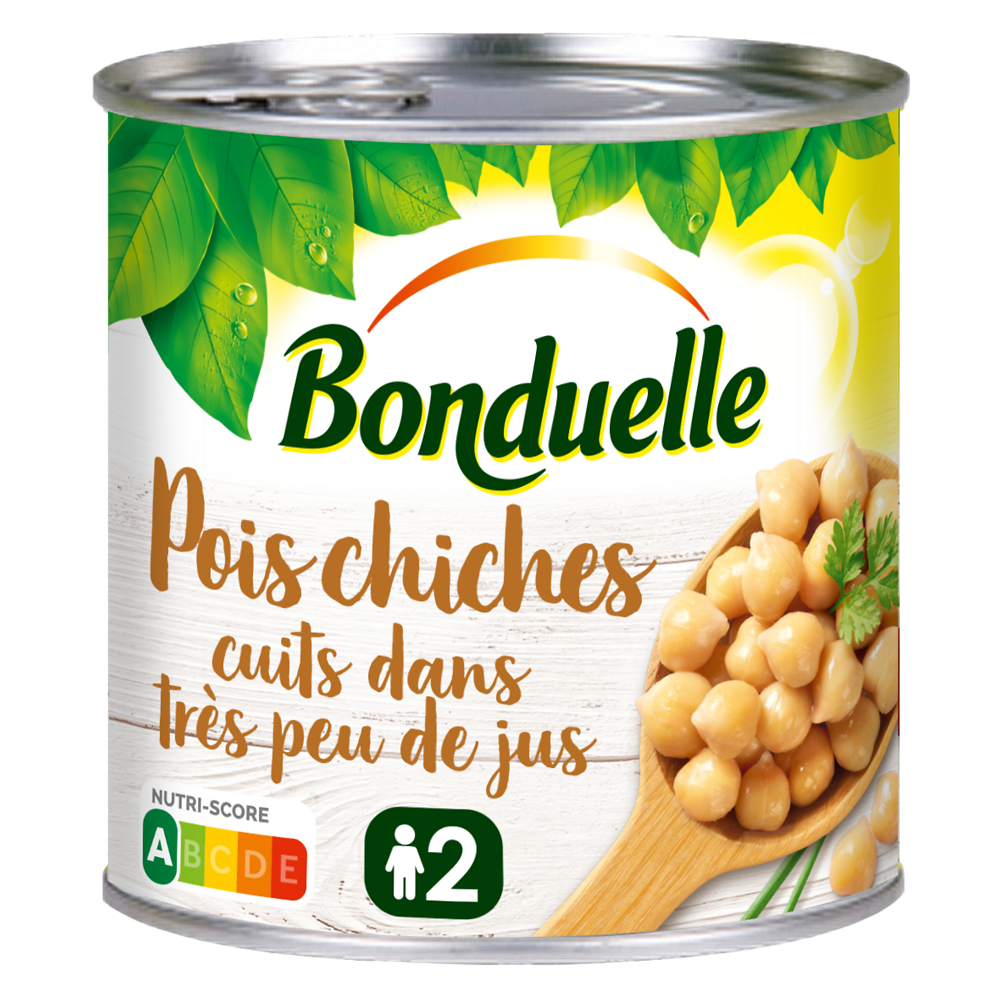 Pois chiches très peu de jus BONDUELLE - Boîte 265g