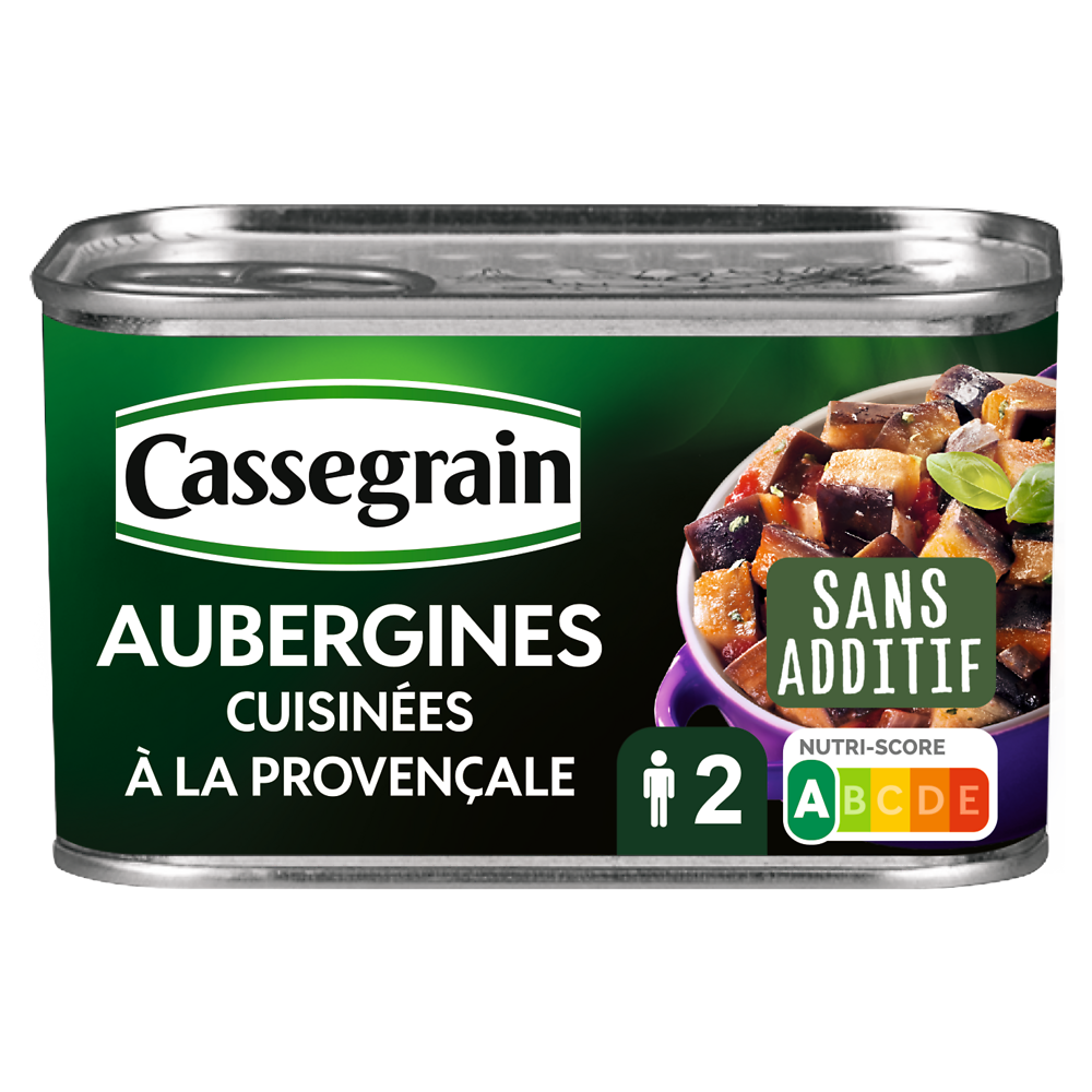 Aubergines cuisinées à la provençale CASSEGRAIN Boîte 375g