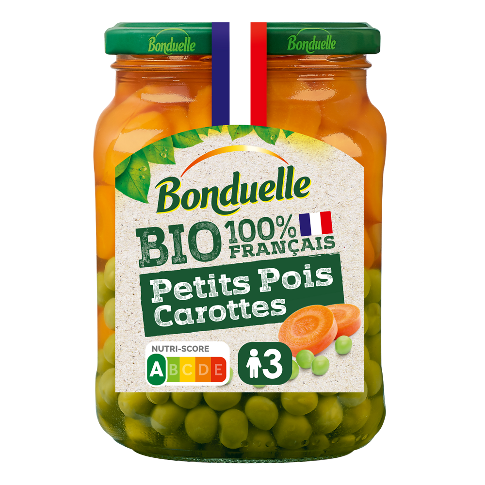 Petits pois carottes BIO BONDUELLE - Bocal 360g