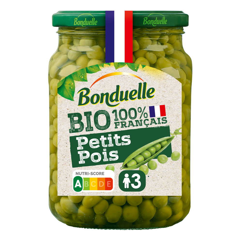 Petits pois bio BONDUELLE - Bocal 360g