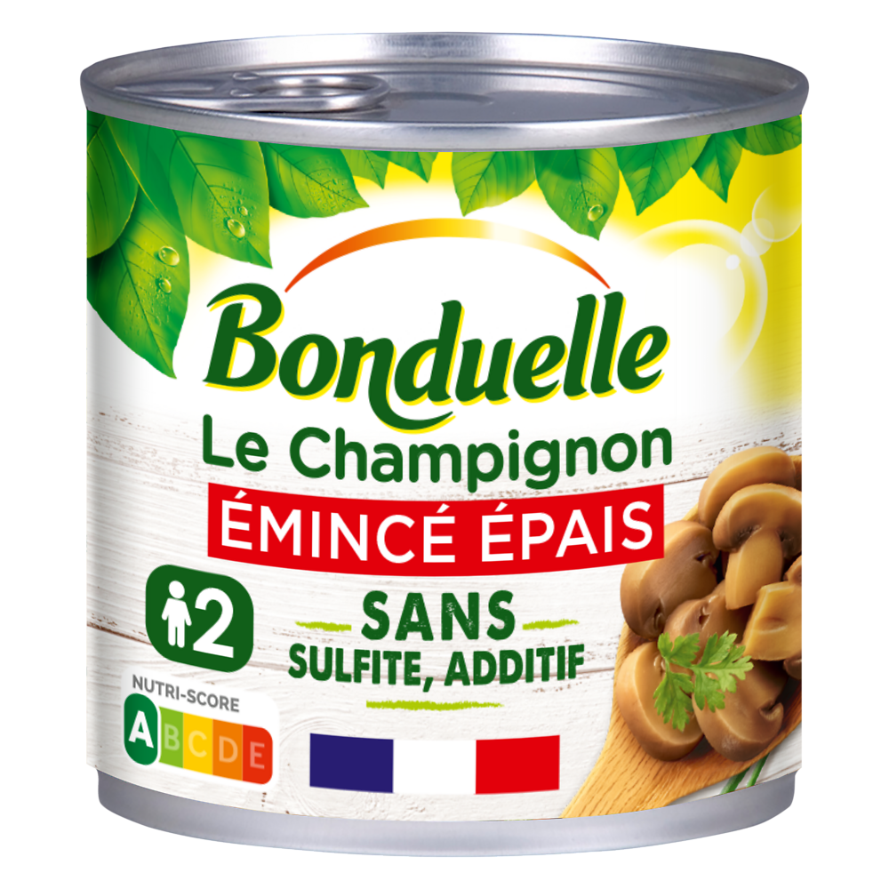 Champignons émincés épais BONDUELLE - Boîte 230g