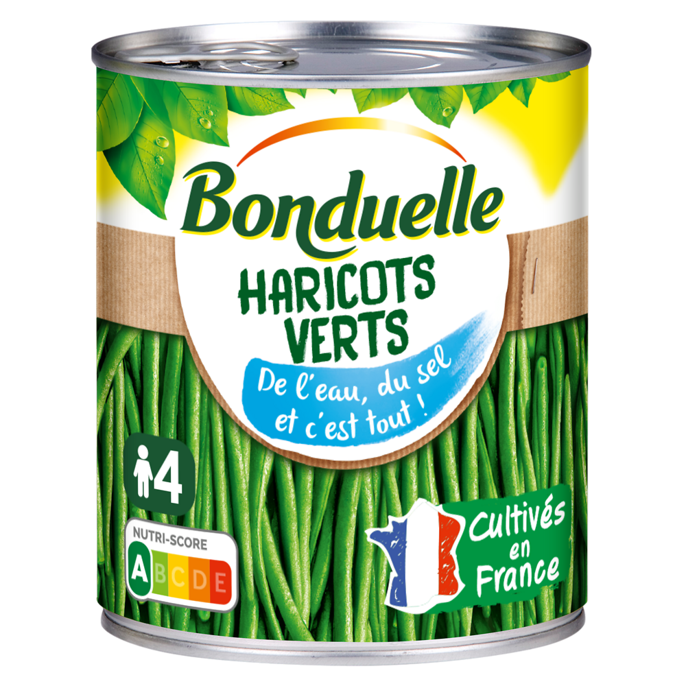 Haricots verts extra-fins BONDUELLE - Boîte de 440g net égoutté