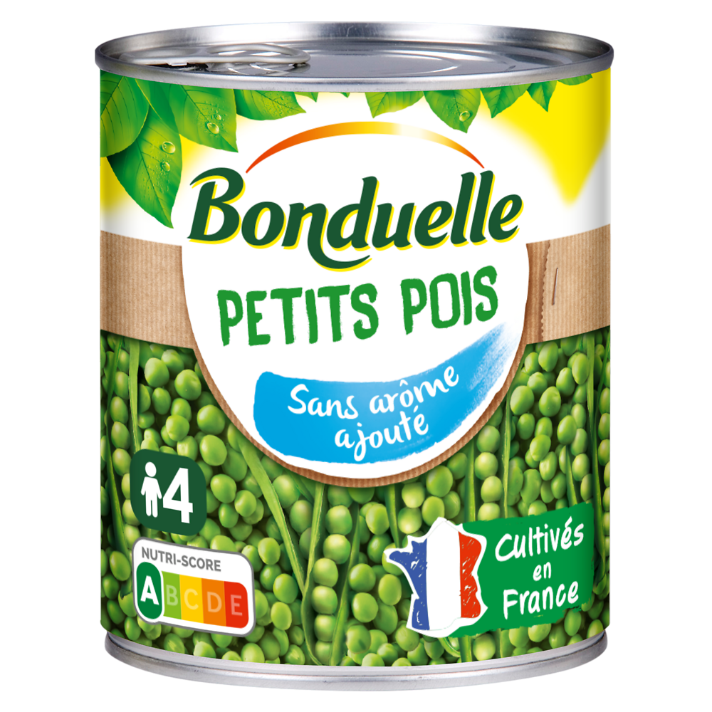 Petits pois sans arôme ajouté BONDUELLE - Boîte 4/4 560g