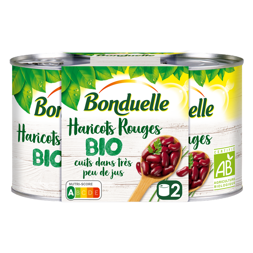 Haricots rouges bio BONDUELLE - 2 boîtes de 125g