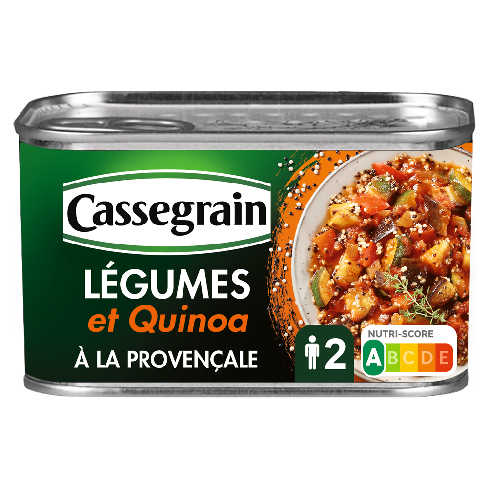 Légumes et quinoa à la Provençale CASSEGRAIN boite 1/2 375g