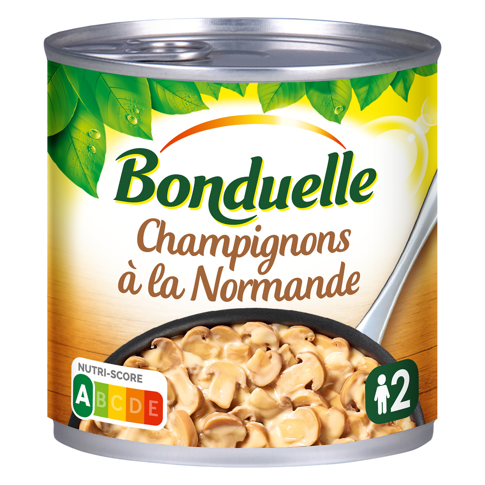 Champignons cuisinés normande doypack BONDUELLE - boîte 1/2 400g