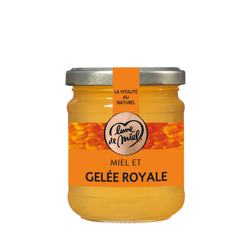 Miel à la gelée royale LUNE DE MIEL, pot en verre de 250g