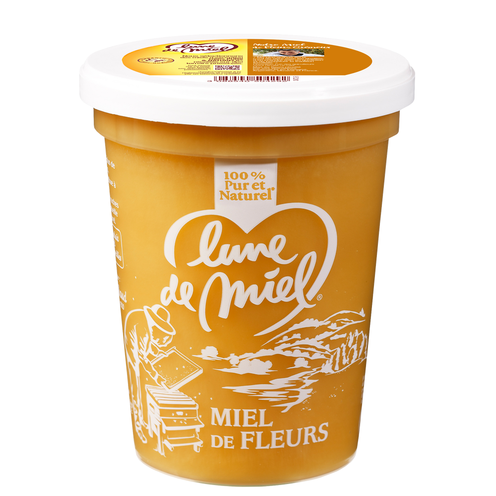 Miel de fleurs crémeux LUNE DE MIEL, pot de 500g