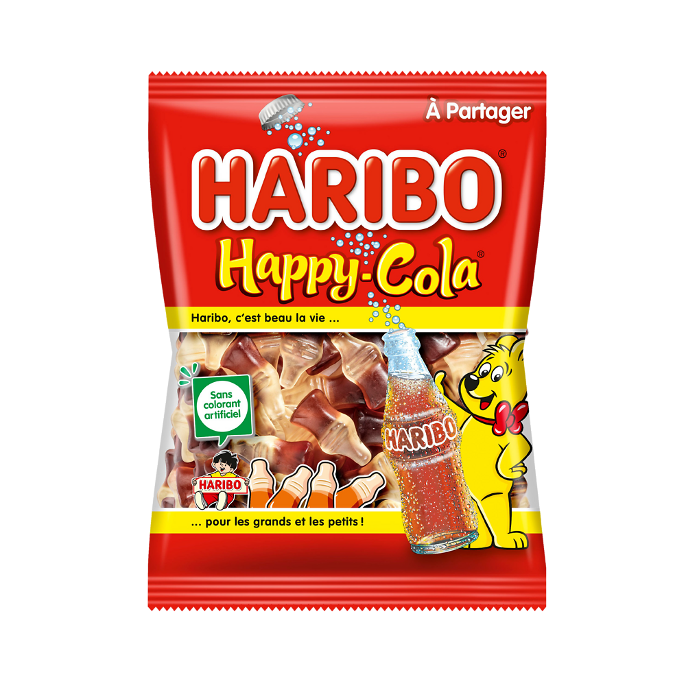 Confiserie happy cola HARIBO, sachet de 300g