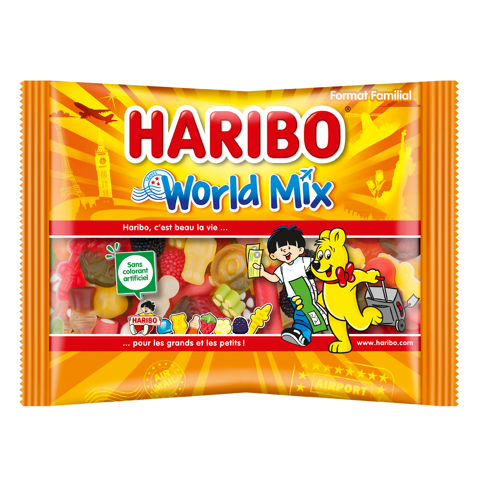 Assortiment de bonbons World Mix HARIBO, 500g