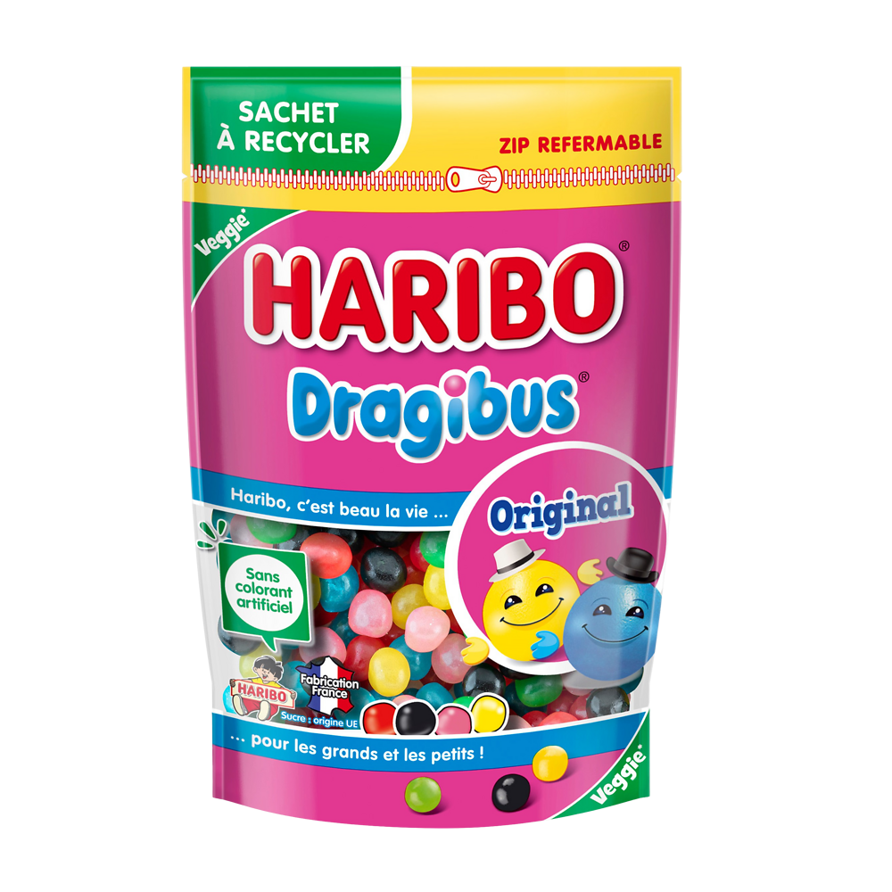 Confiserie dragéifiée dragibus HARIBO doypack 220g