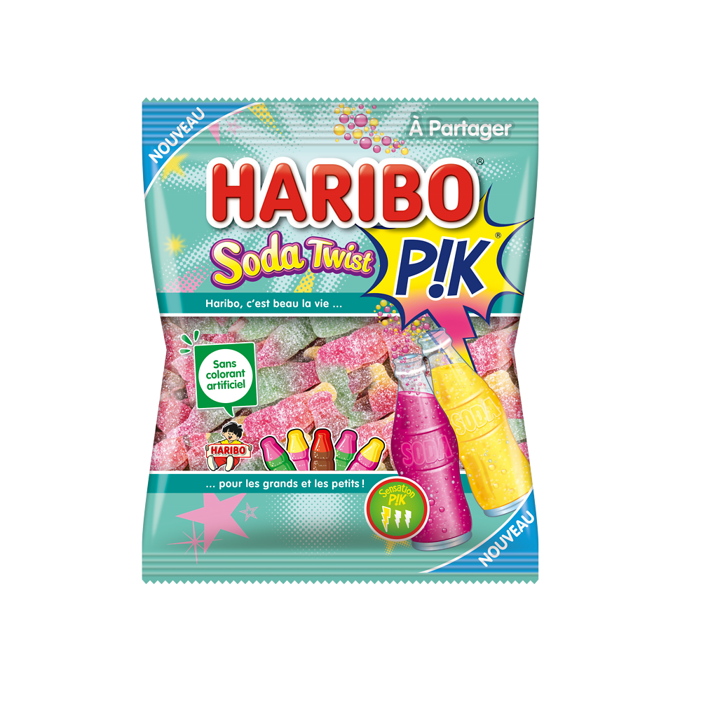 Bonbon Soda twist pik HARIBO, sachet 190g