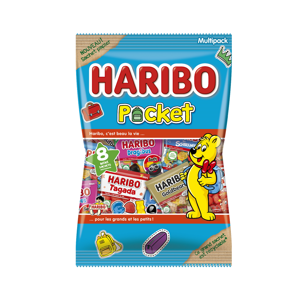 Confiseries pocket x8 mini sachets assortis HARIBO - 340g