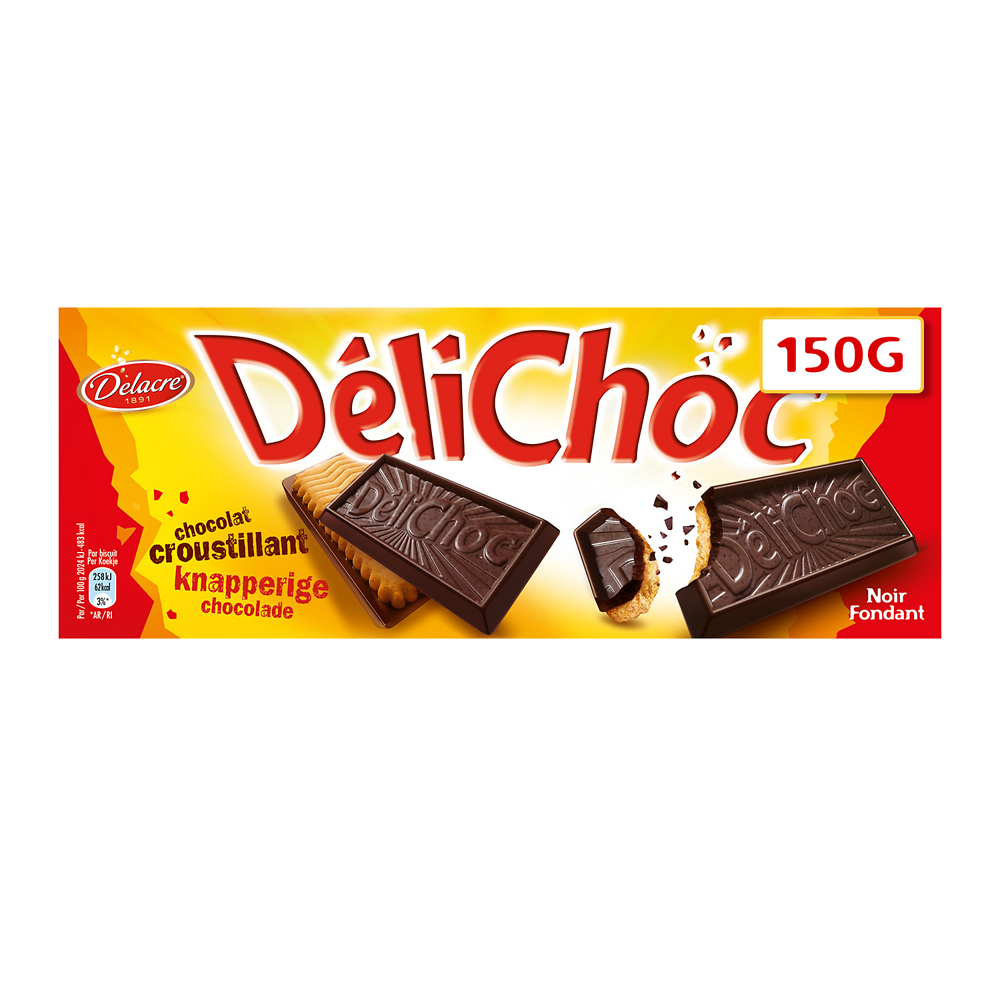 Biscuit au chocolat noir DELICHOC, 150g