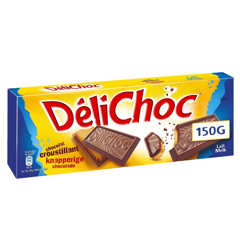 Biscuit au chocolat au lait DELICHOC, paquet 150g