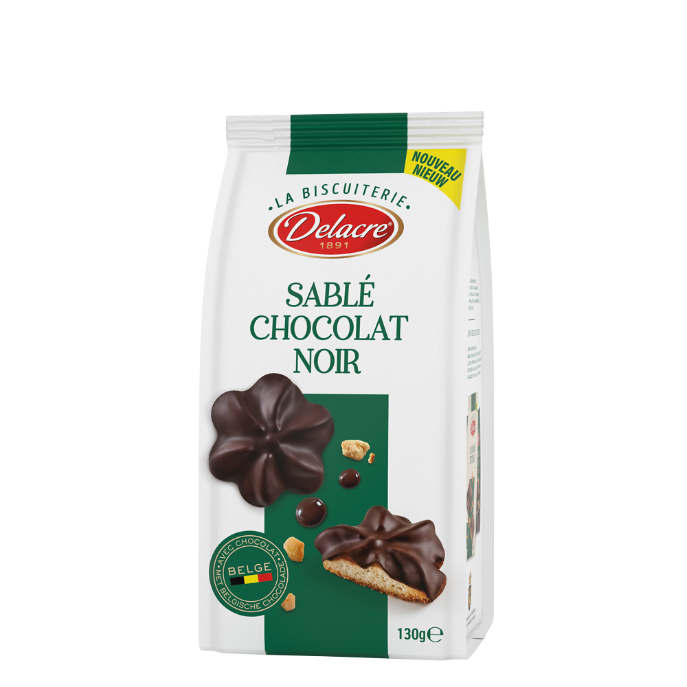 Biscuits sablé chocolat noir DELACRE 130g