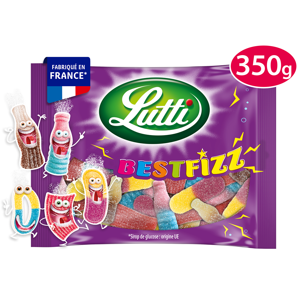 Bonbons Bestfizz piquants LUTTI - Sachet de 350g