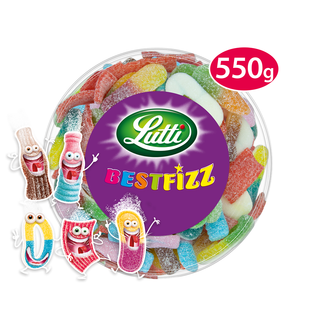 Bonbons Best Fizz piquants LUTTI - Boîte de 550g