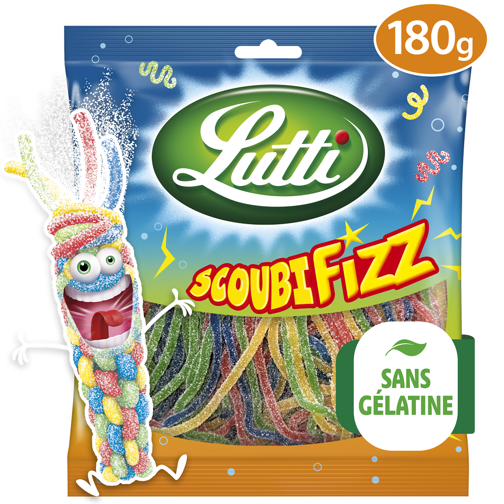 Bonbons Scoubifizz piquants LUTTI - Sachet de 180g