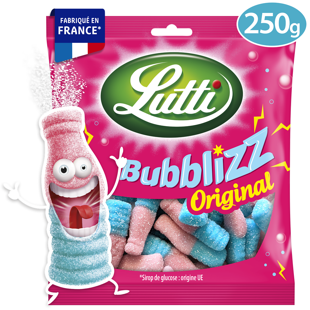 Bonbons Bubblizz piquants LUTTI - Sachet de 225g