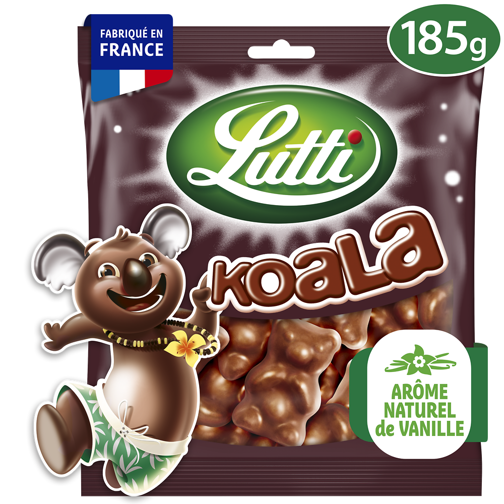 Bonbons Guimauve Koala au chocolat au lait LUTTI - Sachet de 185g