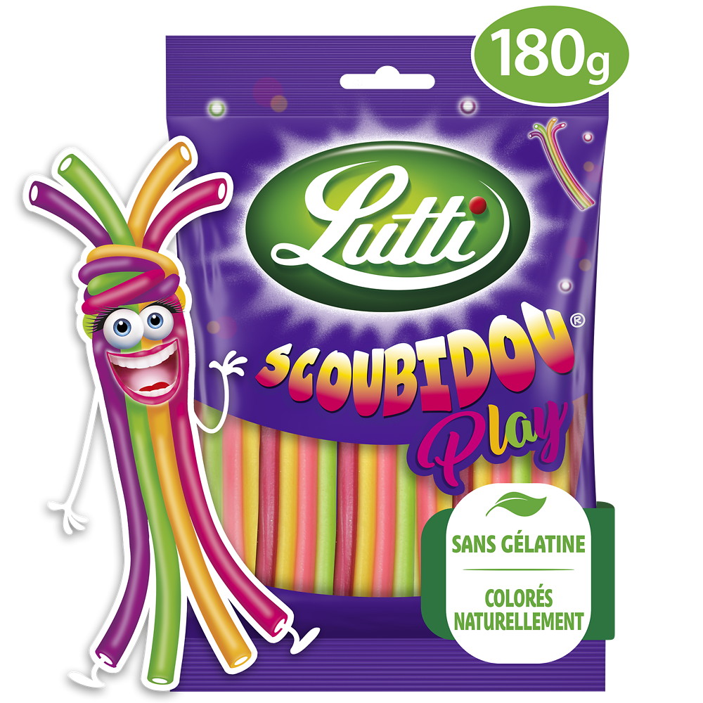 Bonbons Scoubidou Play aux fruits LUTTI - Sachet de 180g