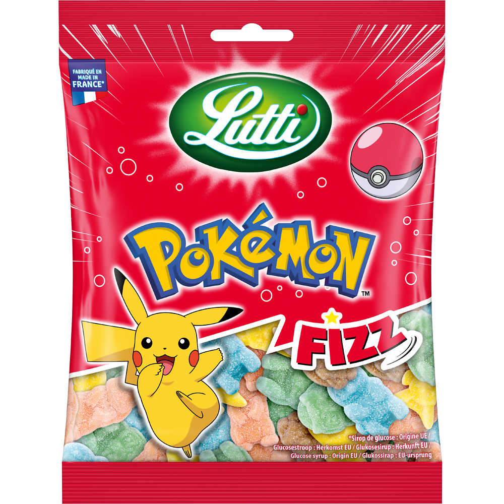 Bonbons Pokémon Fizz piquants LUTTI - Sachet de 180g