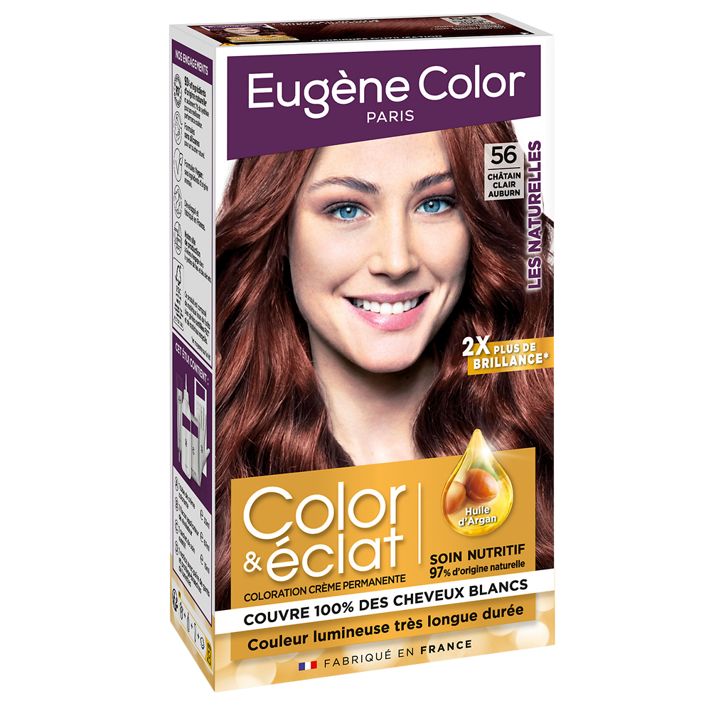 Coloration permanente EUGENE COLOR, châtain clair auburn n°56