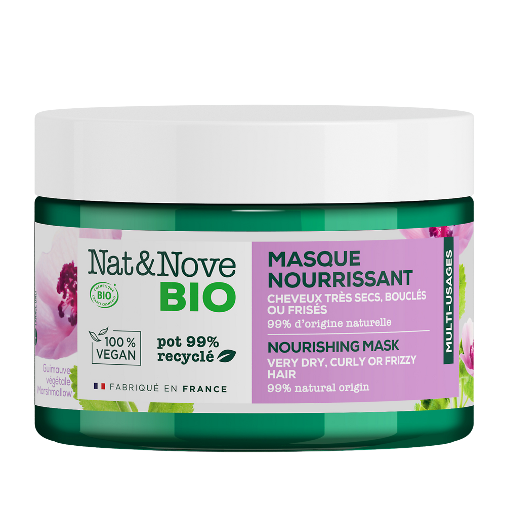 Masque capillaire nourrissant bio cheveux très secs bouclés ou frisésNAT&NOVE BIO, 300ml