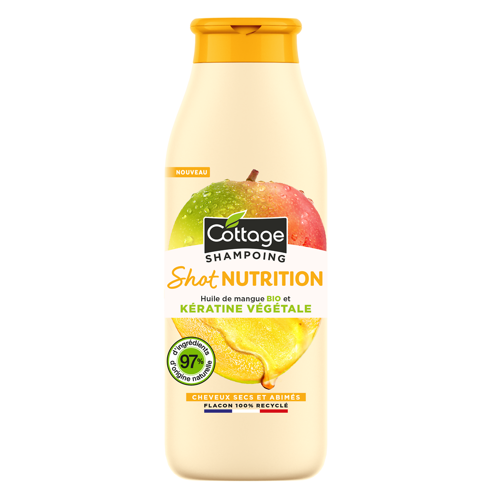 Shampooing shot nutrition hle de mangue et Keratine Bio CADUM, 250ml