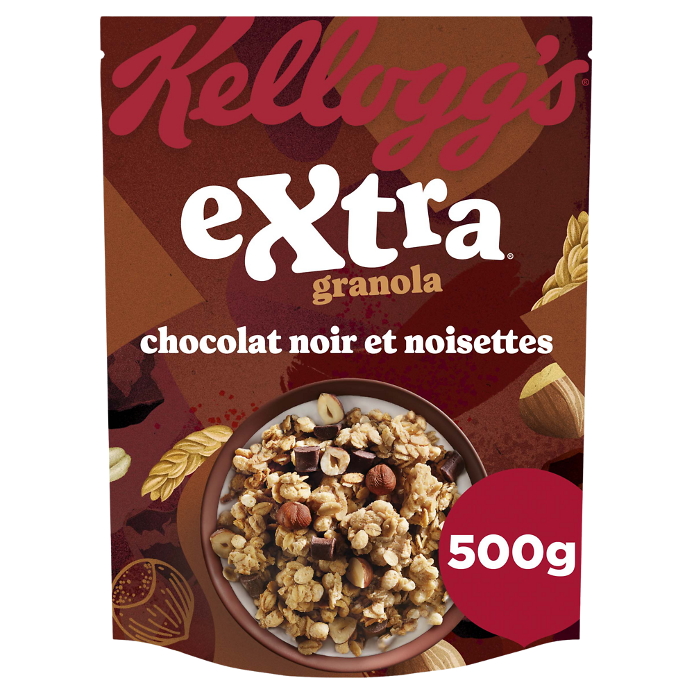 Céréales Extra Granola KELLOGG'S Chocolat Noir et Noisettes - 500g