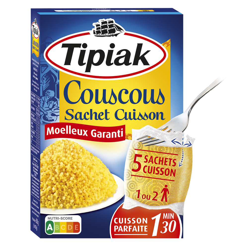 Couscous sachets cuisson 1min30 TIPIAK - 5x100g