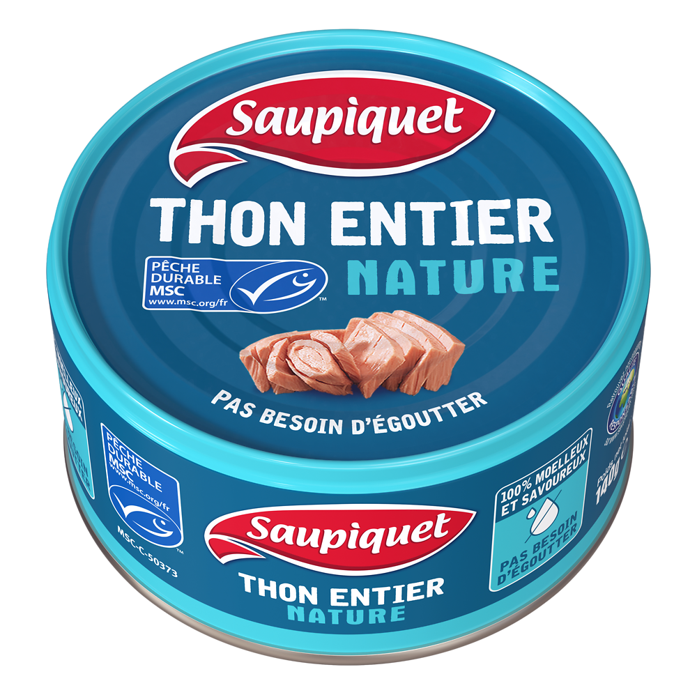 Thon entier nature msc SAUPIQUET 140g 1/4