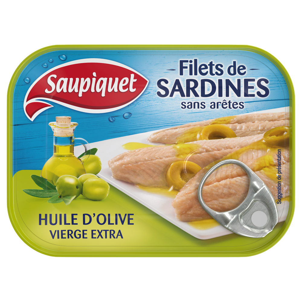 Filets de sardines à l'huile d'olive vierge extra  SAUPIQUET - 100g