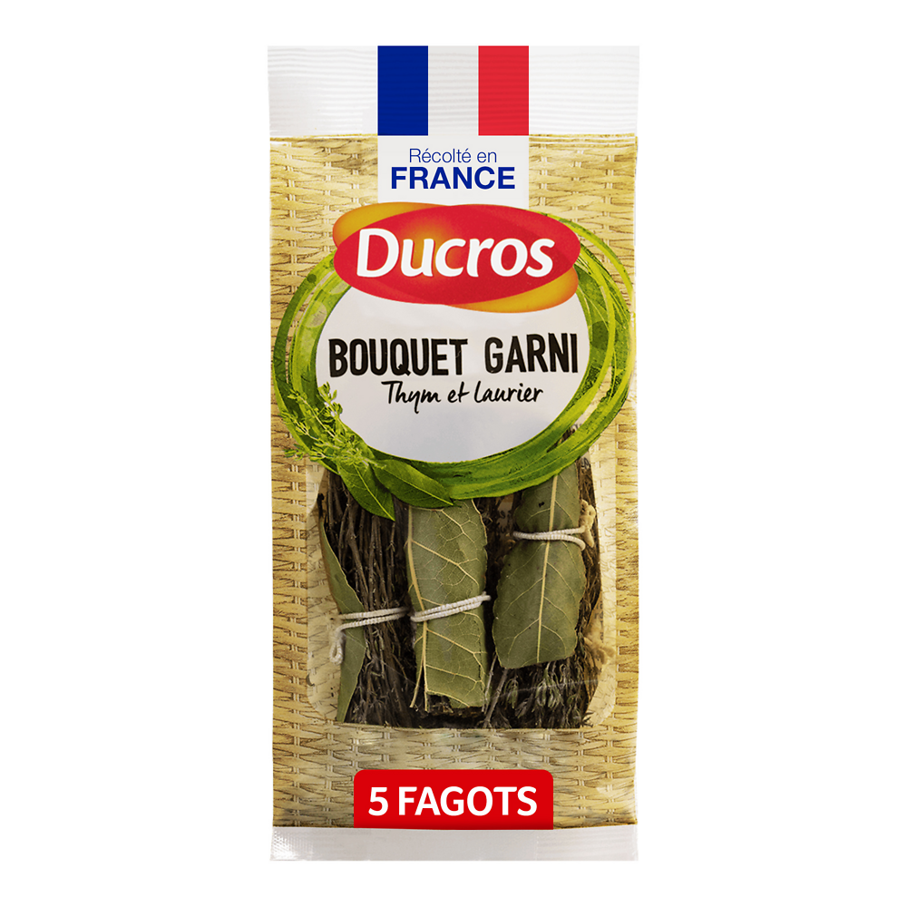 Bouquet garni thym et laurier, DUCROS, sachet de 5 fagots, 17g