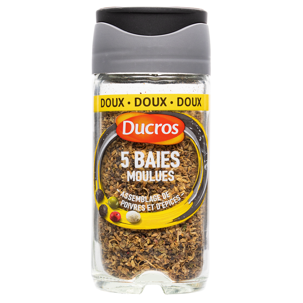 Mélange 5 baies moulues DUCROS, flacon en verre de 35g