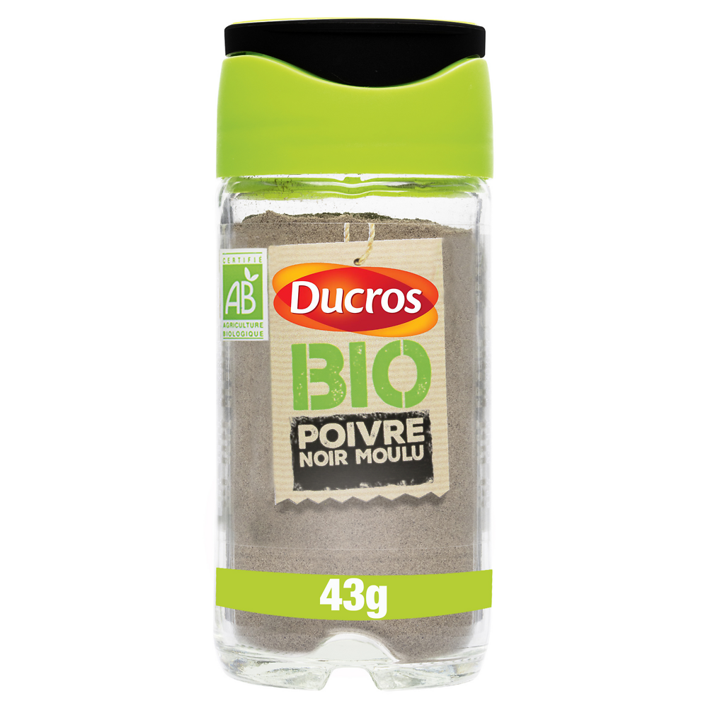 Poivre noir moulu bio DUCROS, 43g