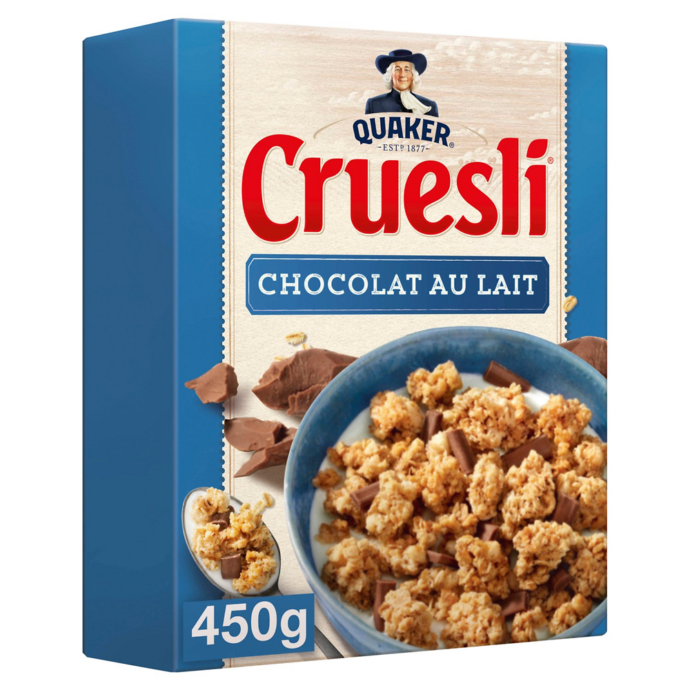 Céréales cruesli au chocolat au lait belge QUAKER, 450g