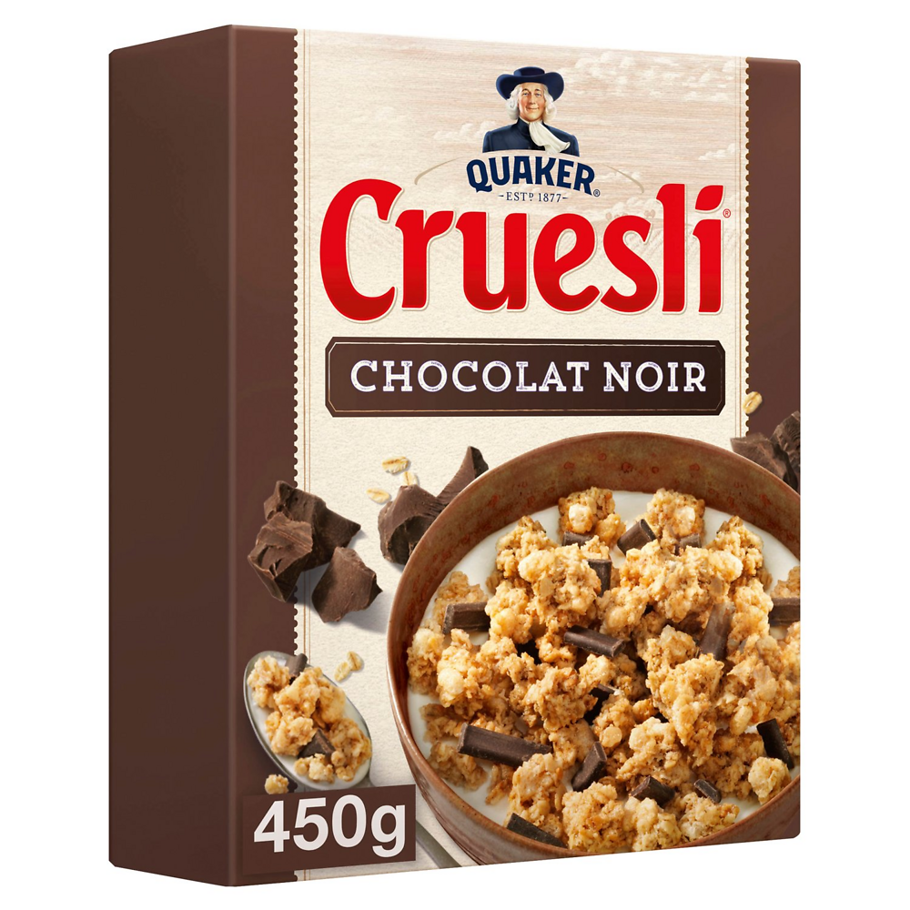 Céréales cruesli au chocolat noir belge QUAKER, 450g