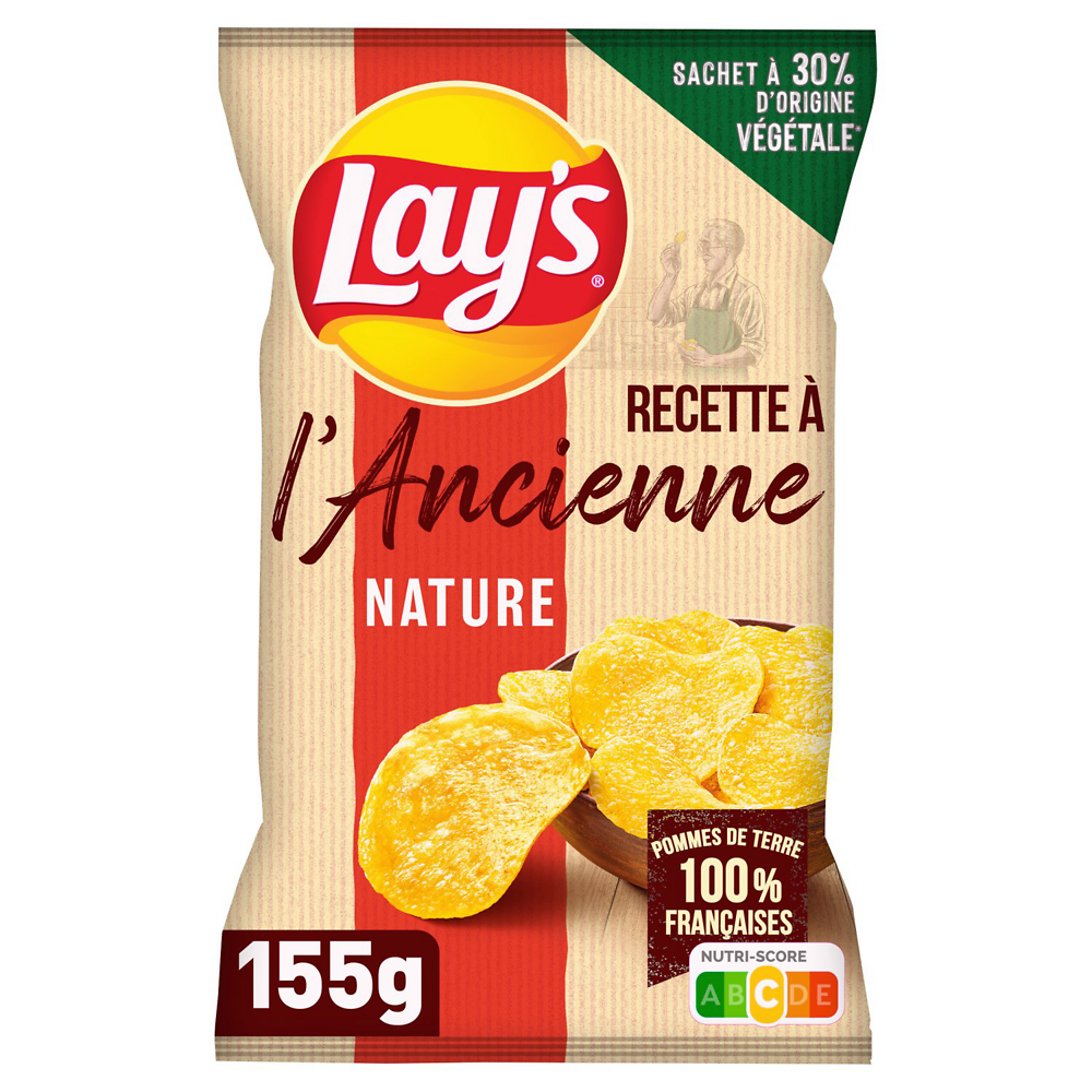 Chips à l'ancienne nature LAY'S paquet 155g