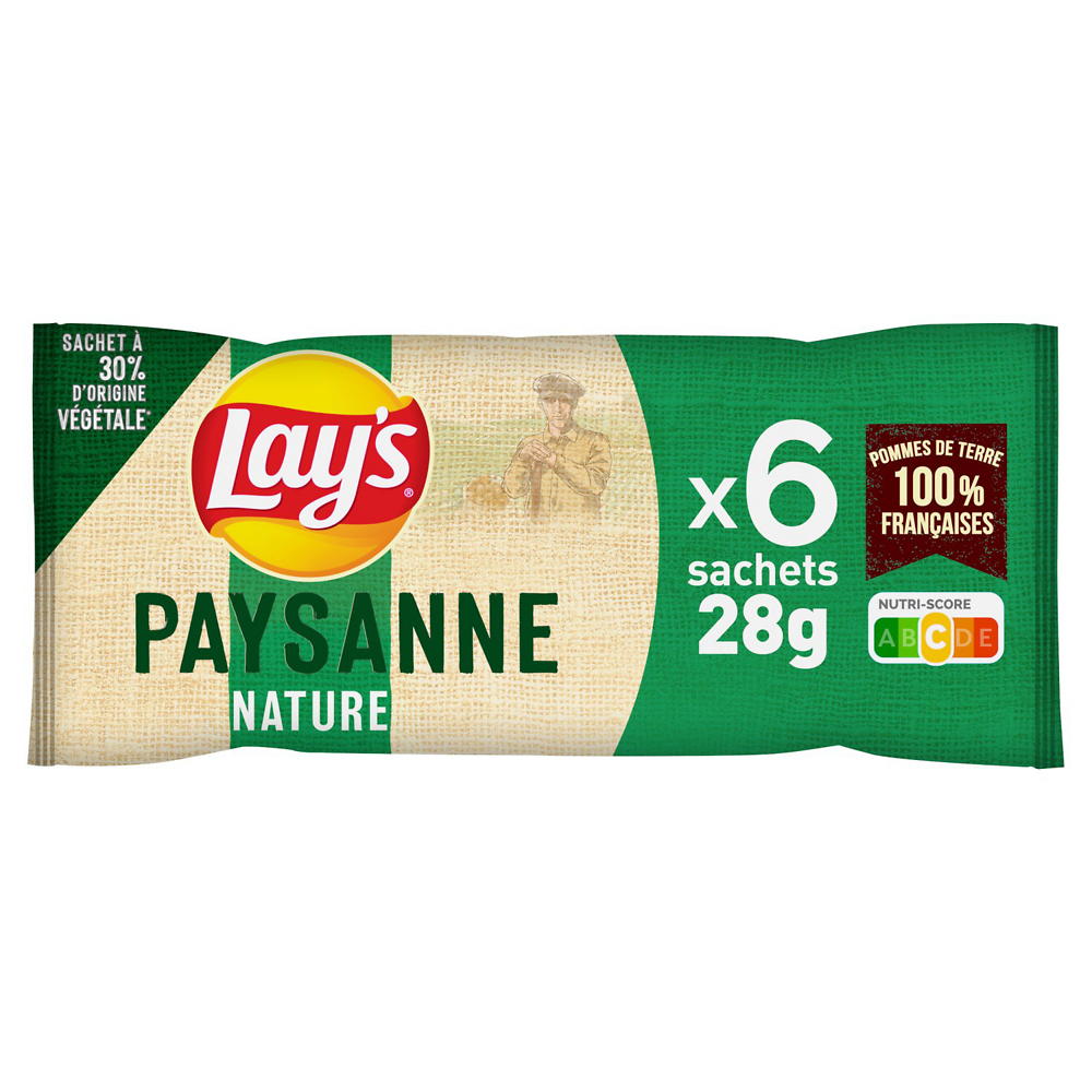 Chips paysannes nature LAY'S 6x28g