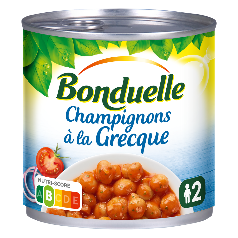 Champignons entiers à la Grecque BONDUELLE - Boîte 400g