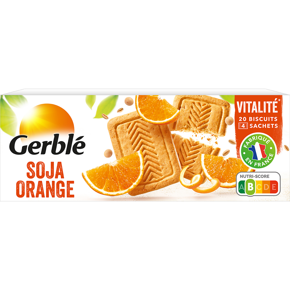 Biscuits soja orange  GERBLE - 5x4, 280g