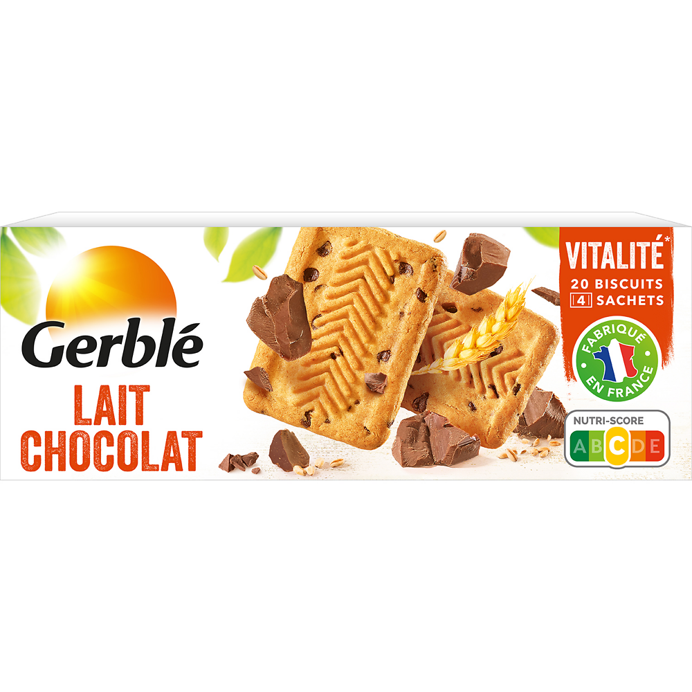 Biscuits lait chocolat GERBLE -   5x4, 230g