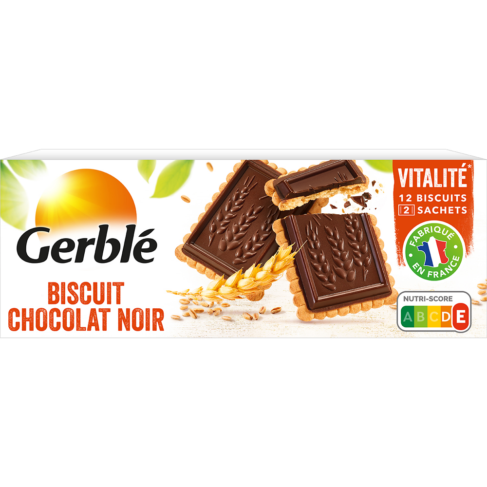 Biscuits chocolat noir GERBLE -   x12, 150g