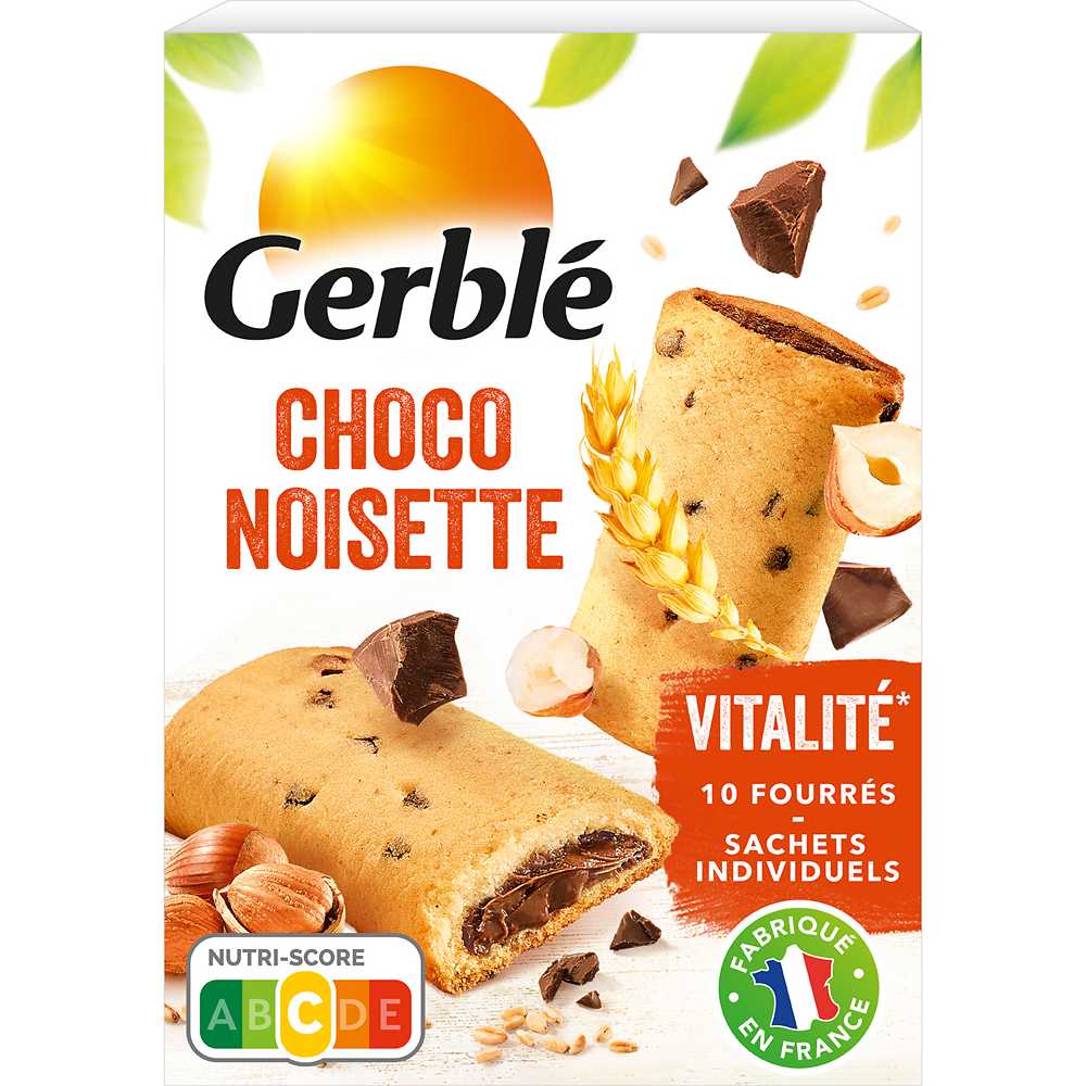 Biscuits fourrés choco noisette  GERBLE -  x10, 200g