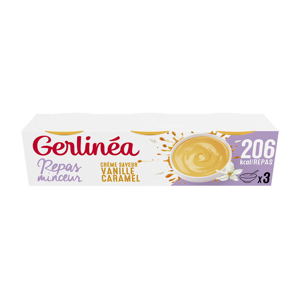 Coupelle Crème vanille repas minceur GERLINEA  - x 3, 630g