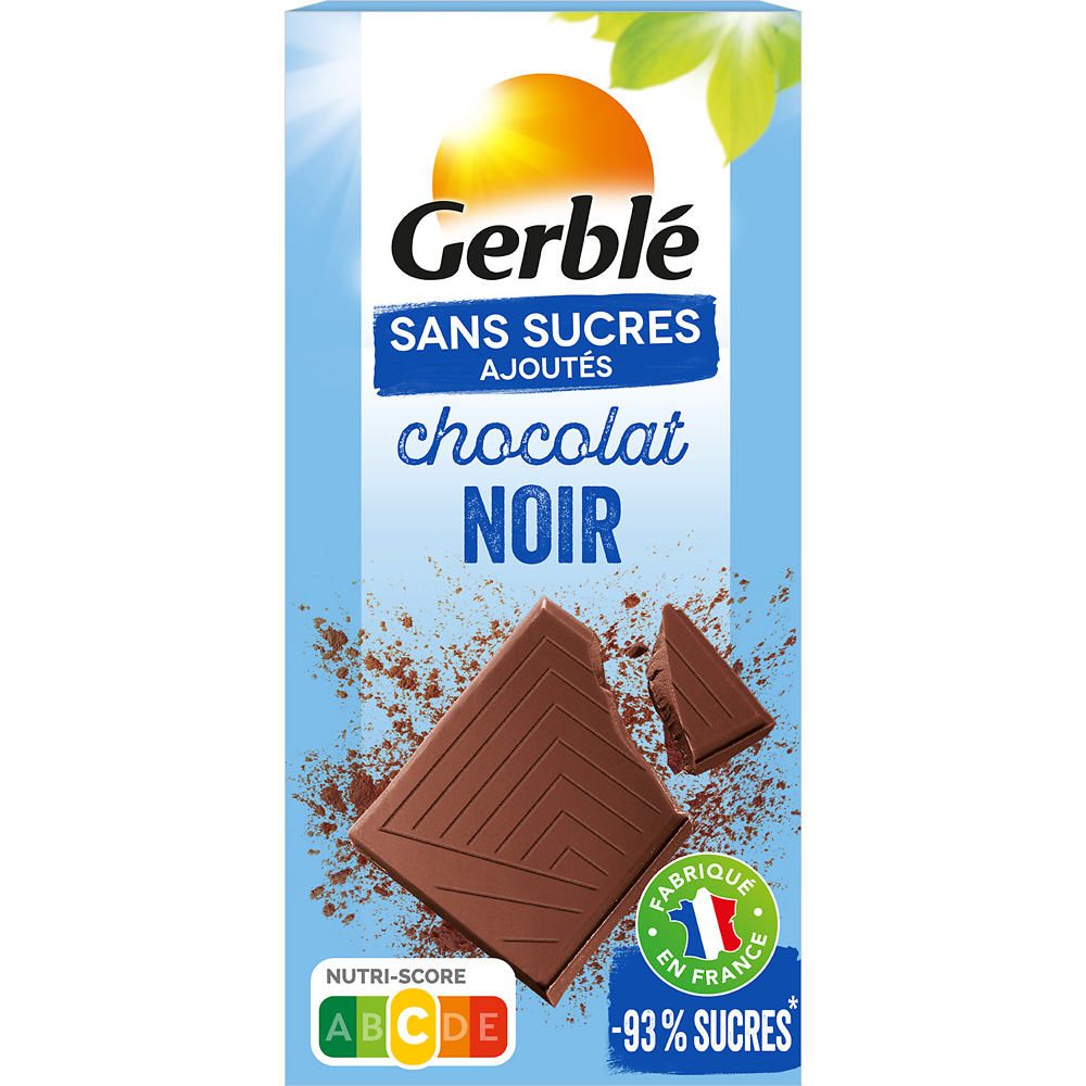 GERBLE - Chocolat noir sans sucres ajoutés -  80g